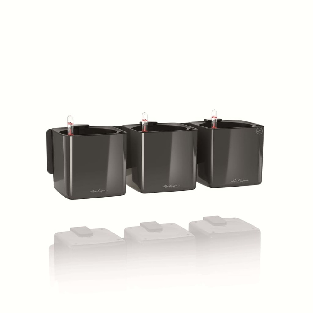 3 pcs jardinières green wall home kit anthracite brillant