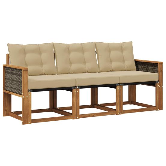 Ensemble de canapés d'extérieur 3 pc naturel et beige
