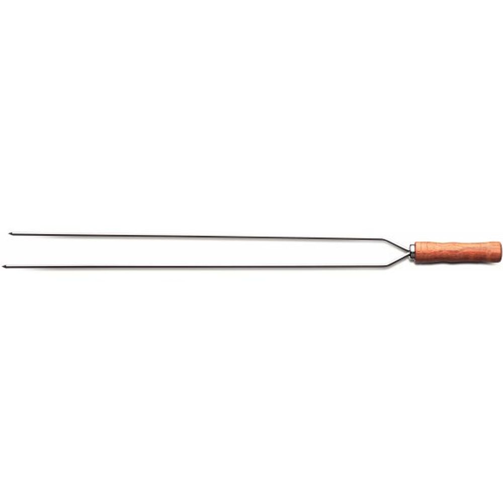 Brochette double en inox et bois churrasco