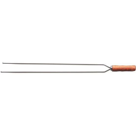 Brochette double en inox et bois churrasco