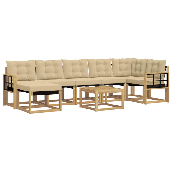 Ensemble de canapés d'extérieur 8 pcs blanc et beige