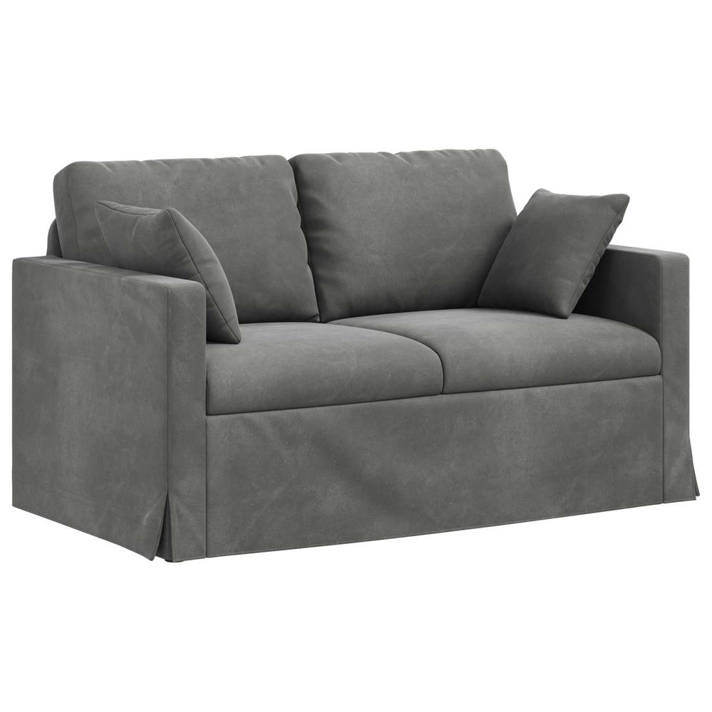 Canapé gris foncé 138 x 78 x 80 cm velours