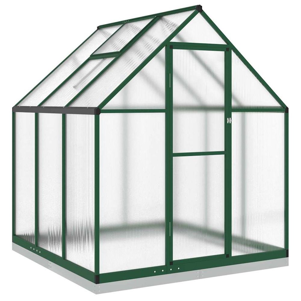 Serre avec cadre de base vert 169x169x202 cm aluminium