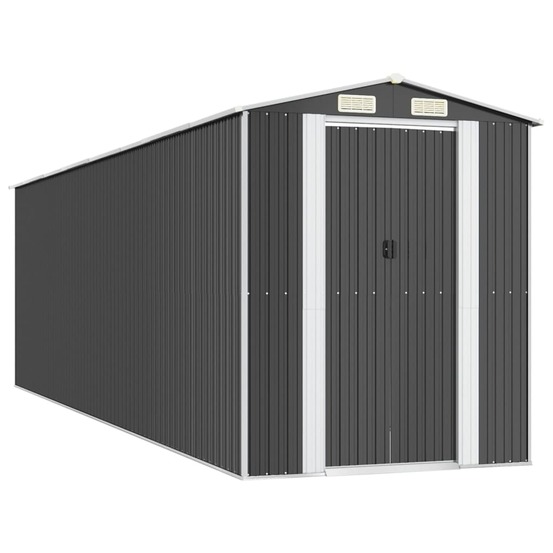 Abri de jardin anthracite 192x689x223 cm acier galvanisé