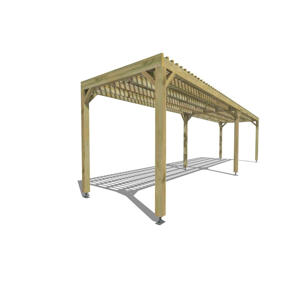 Pergola bois • 10m x 2m • indépendante • sens largeur • lattage bois • livraison comprise