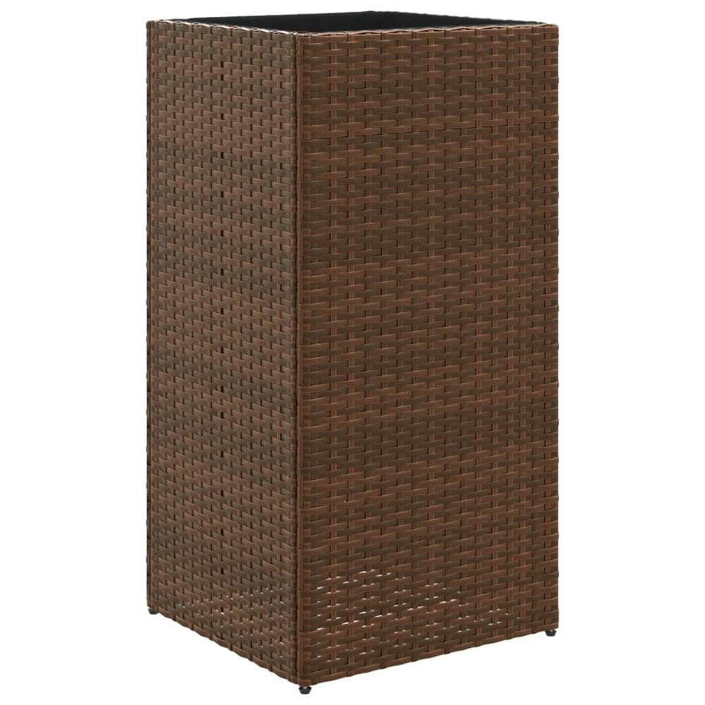 Jardinière d'extérieur marron 40x40x80 cm résine tressée