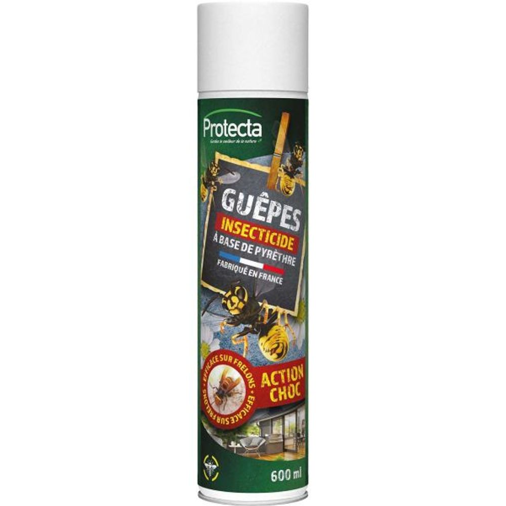 Insecticide guêpes et frelons aérosol longue portée 600 ml