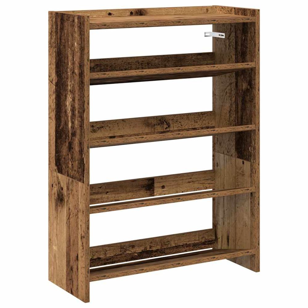 Étagère à chaussures vieux bois 60x25x81 cm bois d'ingénierie
