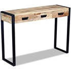 Table console avec 3 tiroirs bois de manguier 110 x 35 x 78 cm