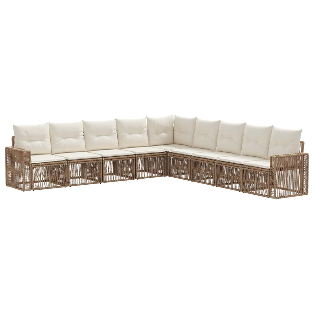 Ensemble de canapé de jardin 9 pcs beige et blanc crème