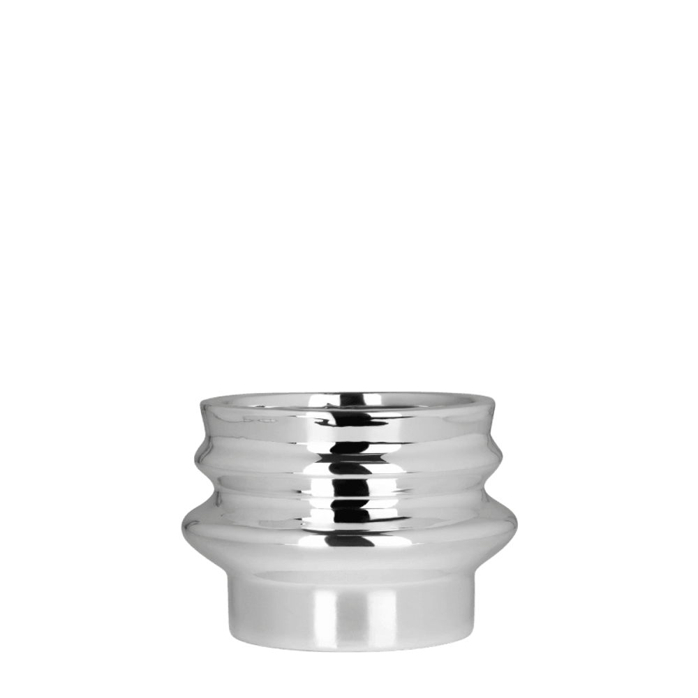 Cache-pot céramique effet chromé - format double vague - ø6cm