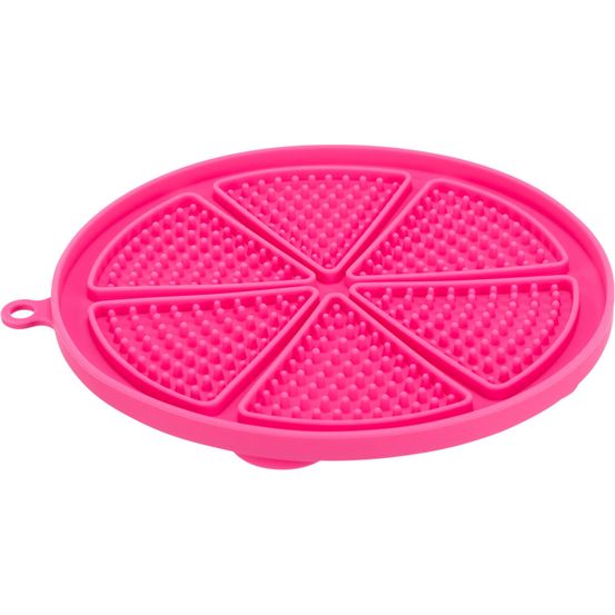 Tapis à lécher lick'snack avec ventouse 18 cm rose