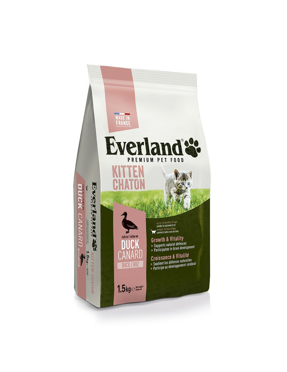 Aliment croquette chaton nutrio junior 1.5kg everland