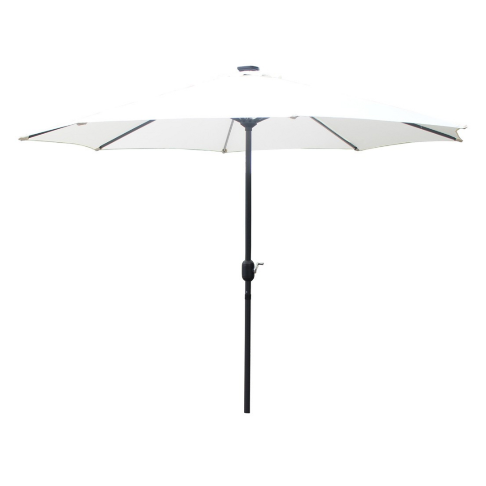 Parasol droit rond led diamètre 3 m écru manarola