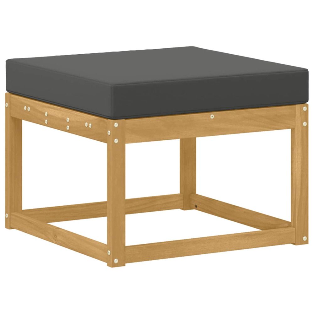 Hocker d'extérieur bois d'acacia massif blanc