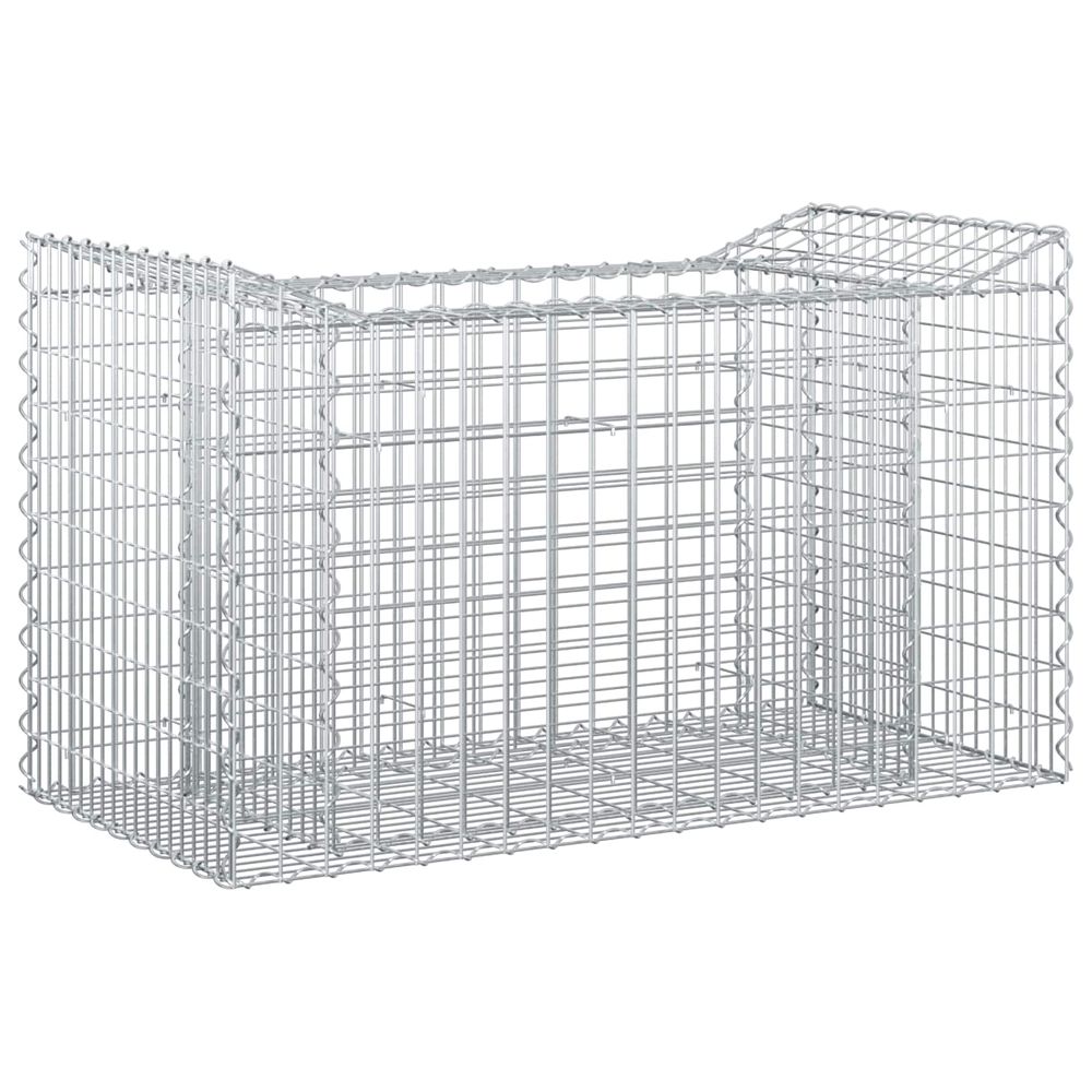Lit surélevé gabion 50 x 100 x 60 cm acier galvanisé argenté