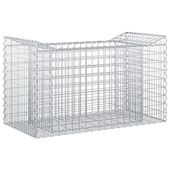 Lit surélevé gabion 50 x 100 x 60 cm acier galvanisé argenté