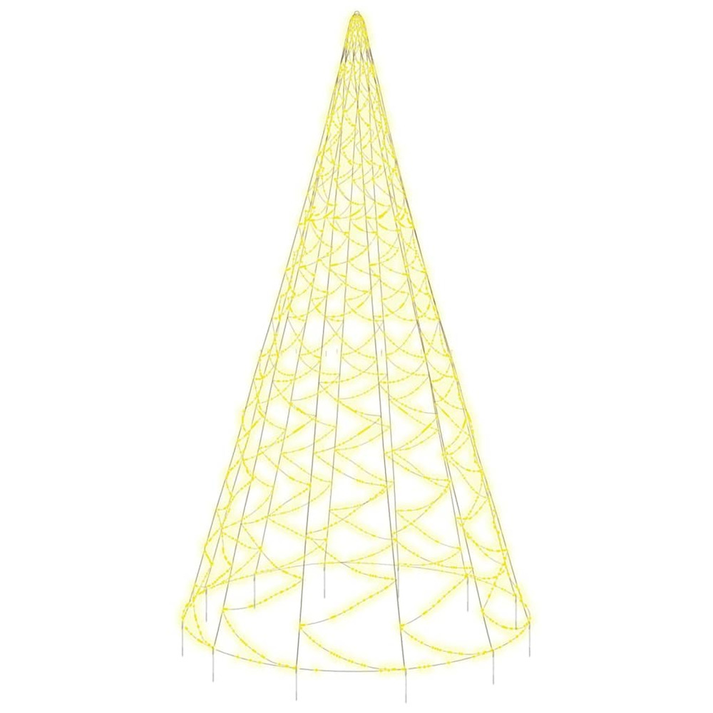 Sapin de noël sur mât de drapeau 3000 led blanc chaud 800 cm