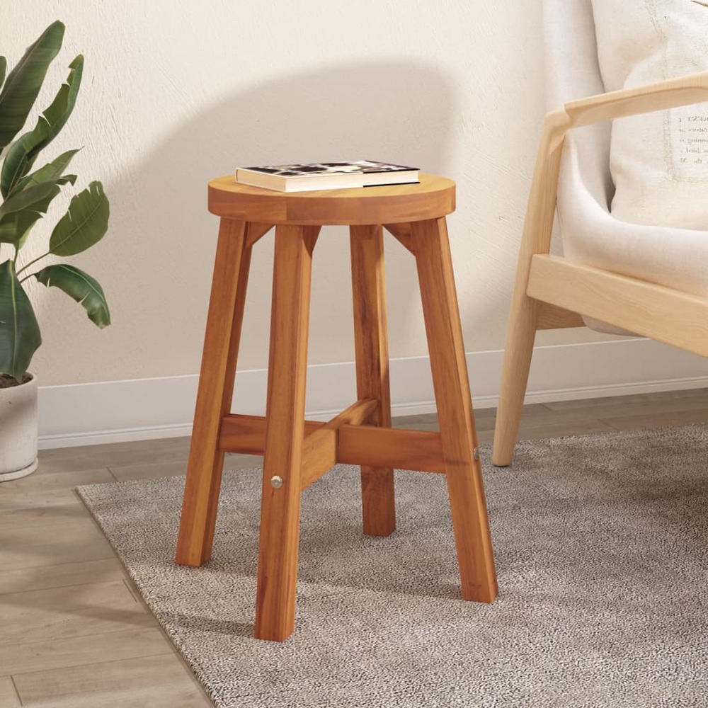 Tabouret marron 38x38x45 cm bois d'acacia solide