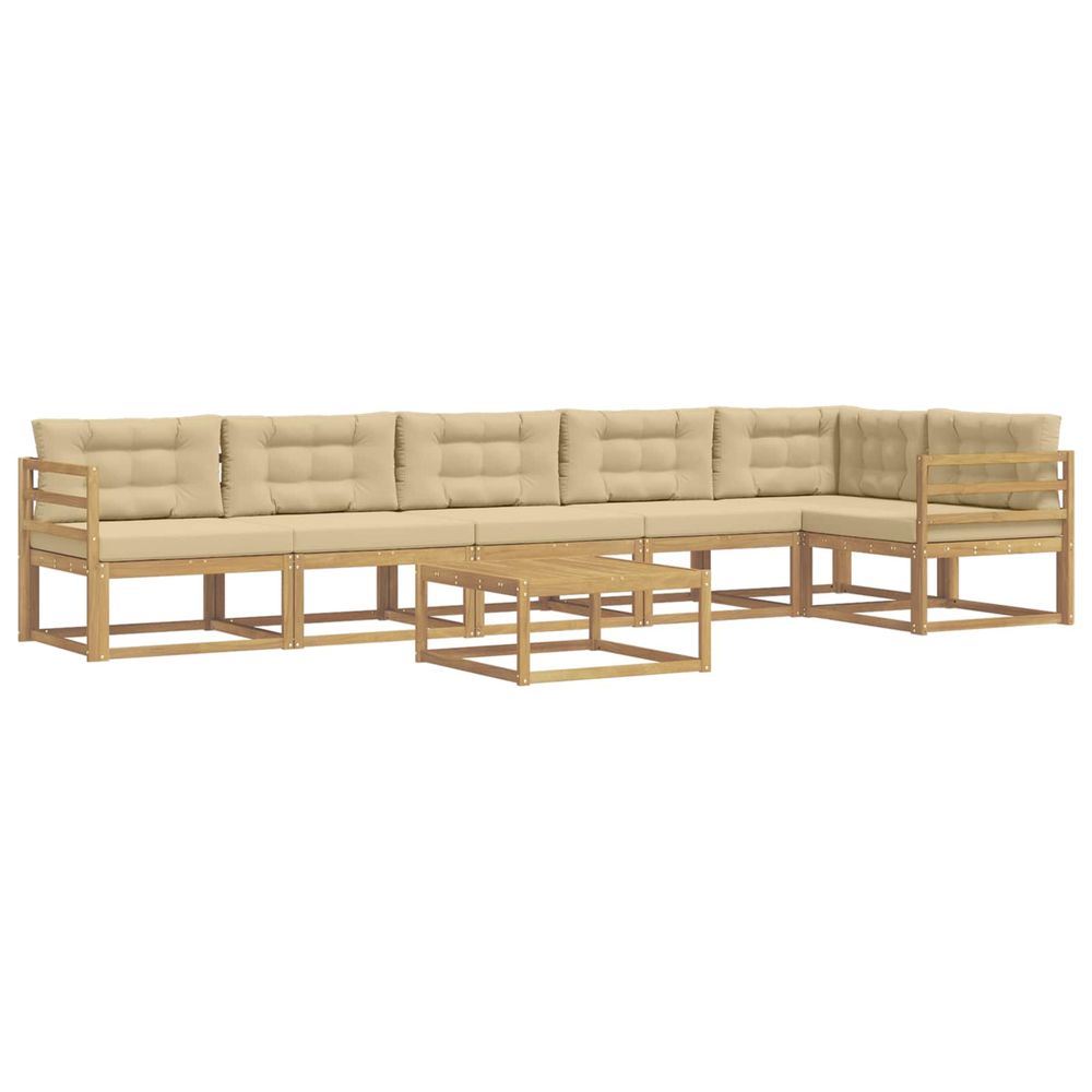 Ensemble de canapés d'extérieur 7 pc blanc et beige polyester