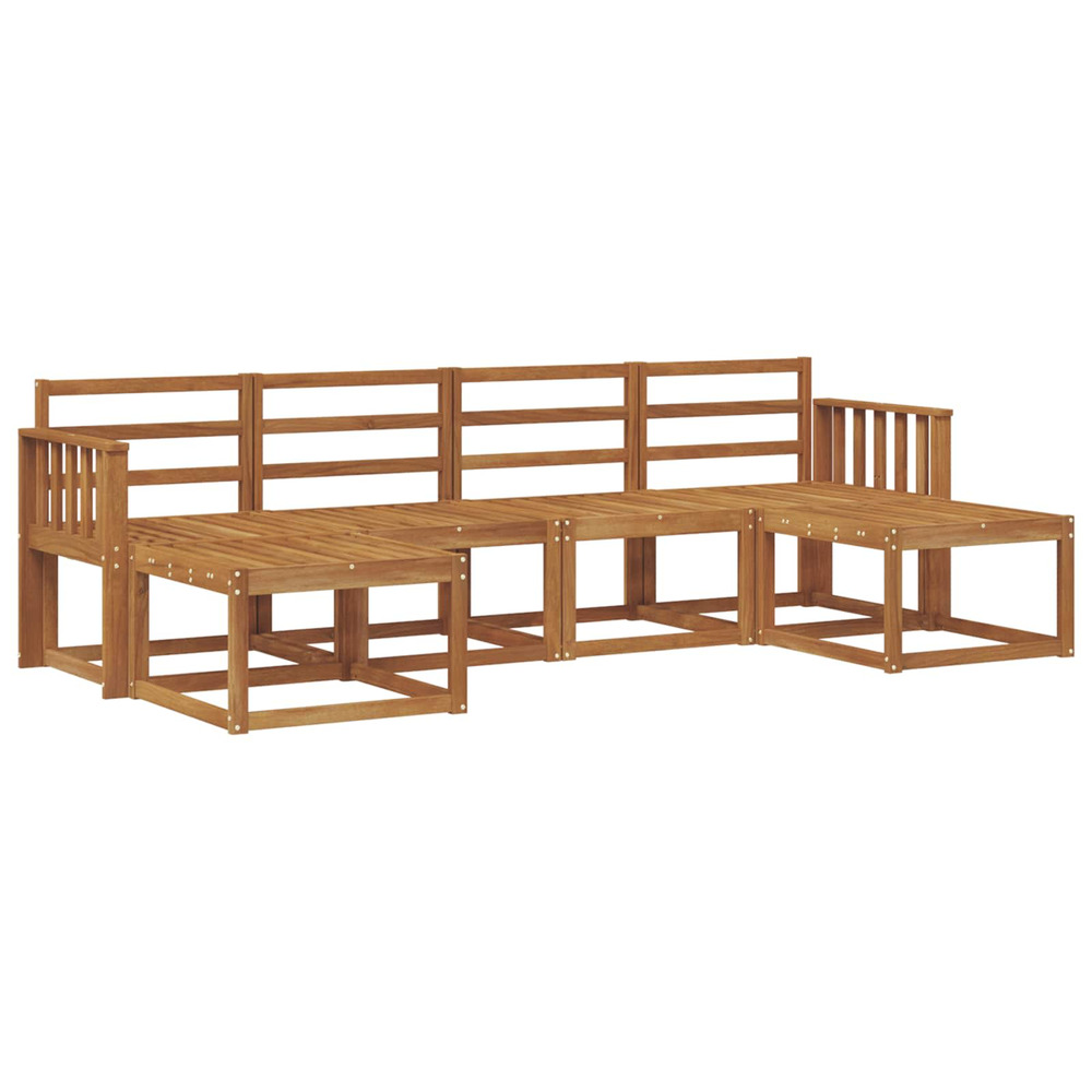 Ensemble de canapés d'extérieur 6 pcs naturel bois d'ingénierie