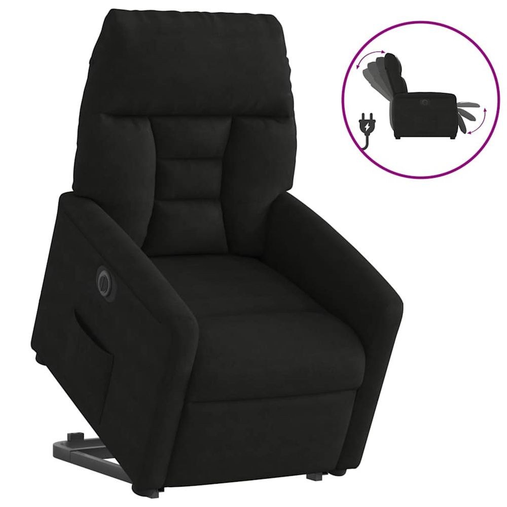 Fauteuil inclinable électrique noir tissu microfibre