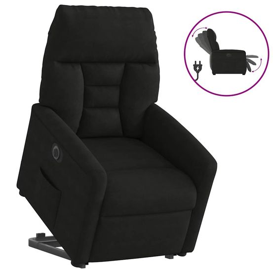 Fauteuil inclinable électrique noir tissu microfibre