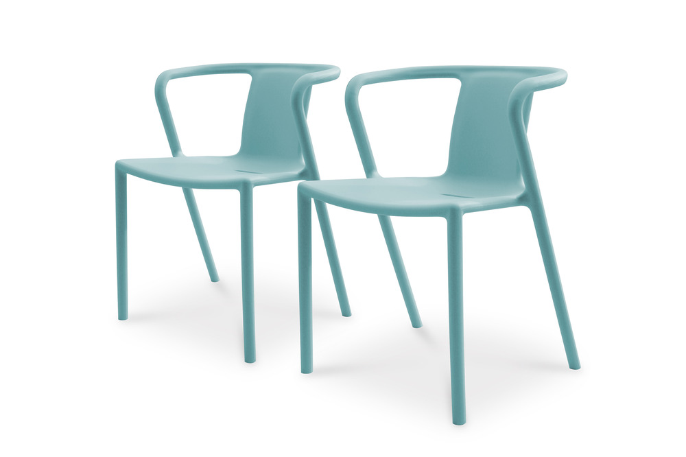 Lot de 2 fauteuils de jardin diego en polypropylène azur