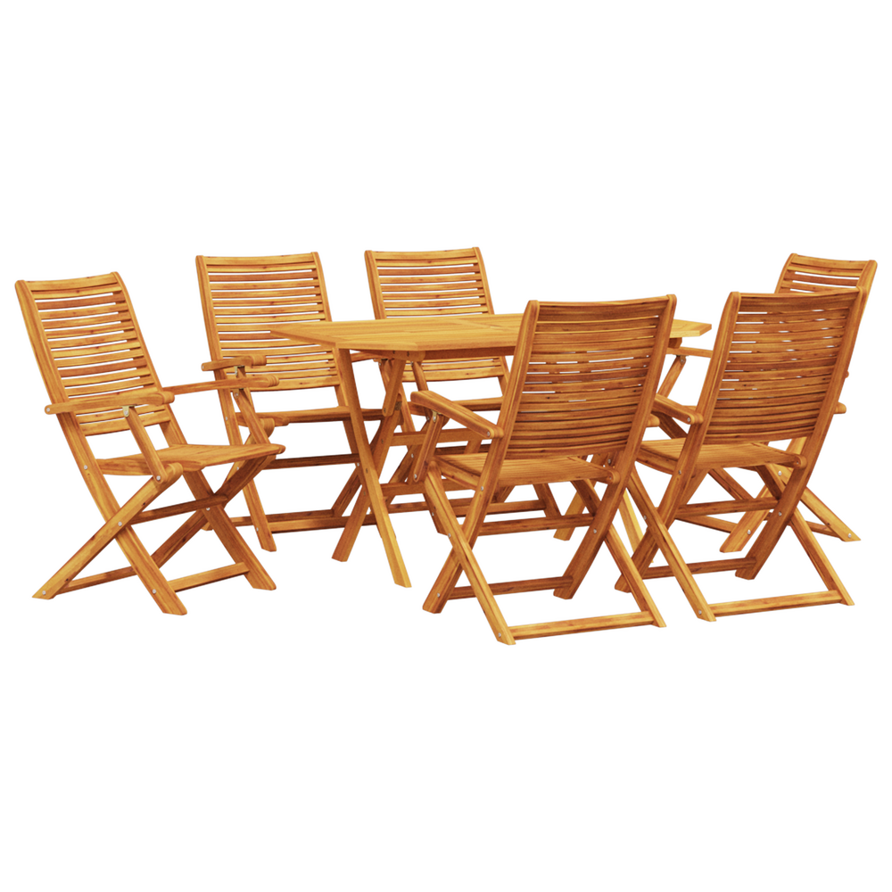 Ensemble de jardin 7 pièces en bois d'acacia