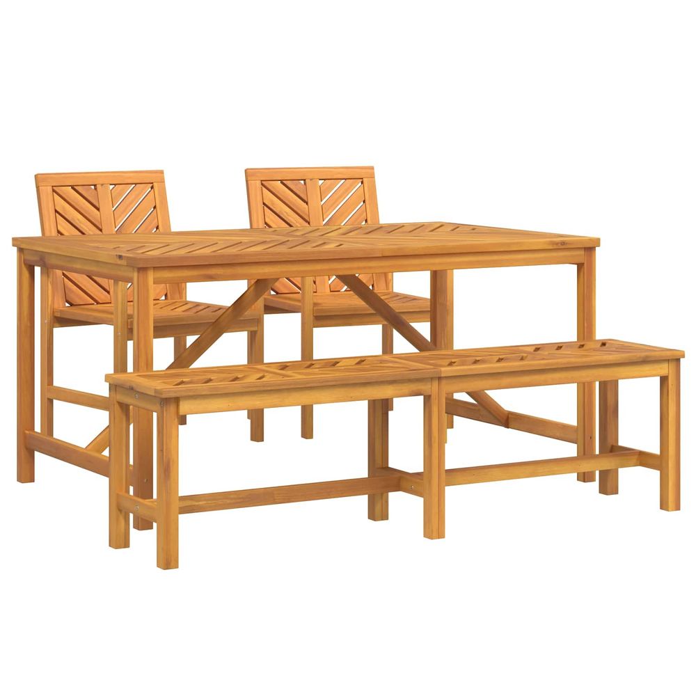 Ensemble de salle à manger pour jardin 4 pc marron