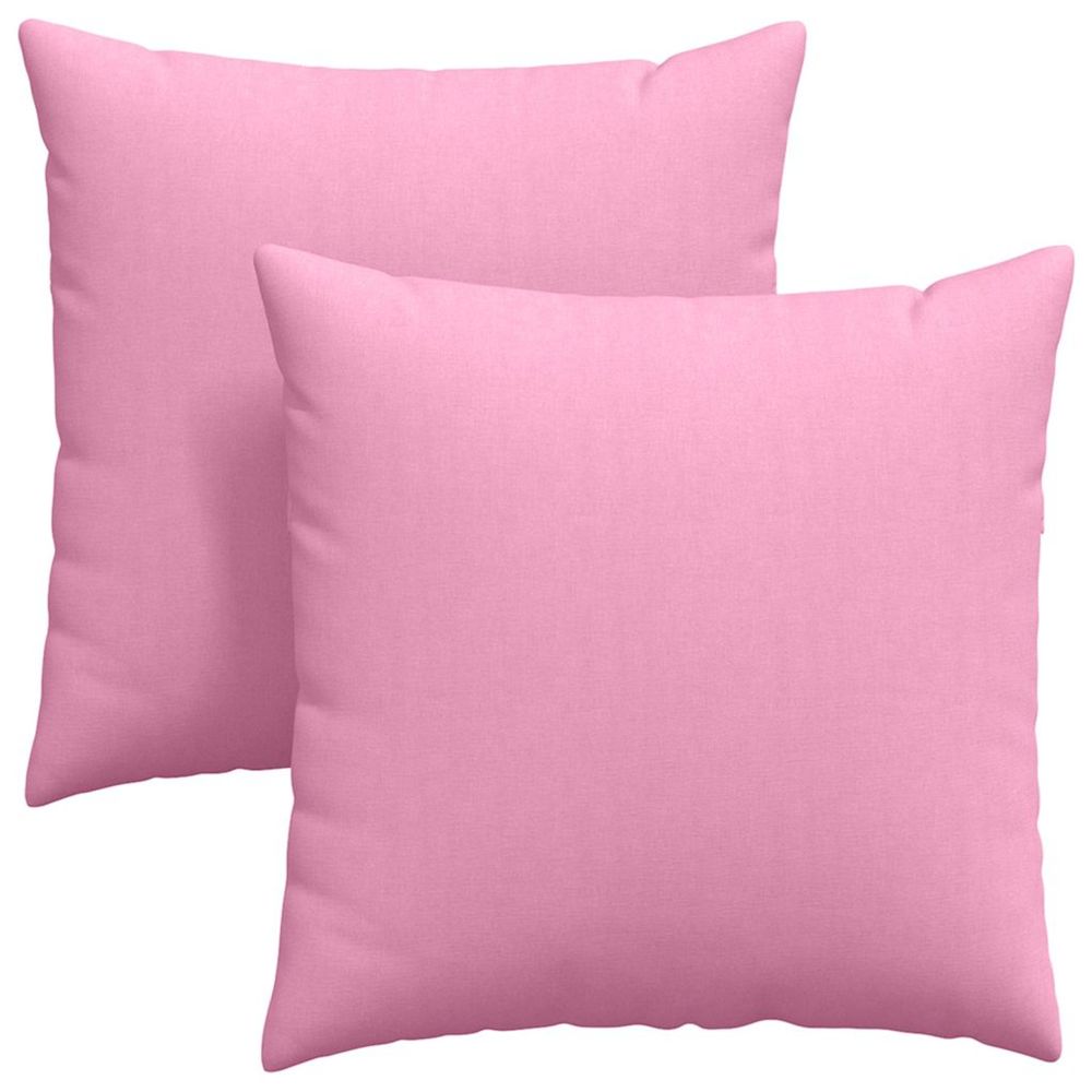 Coussins de canapé 2 pc tissu rose 80 x 80 cm