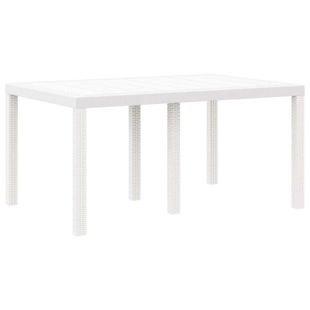 Ensemble de salle à manger pour jardin 5 pc blanc rattan polt