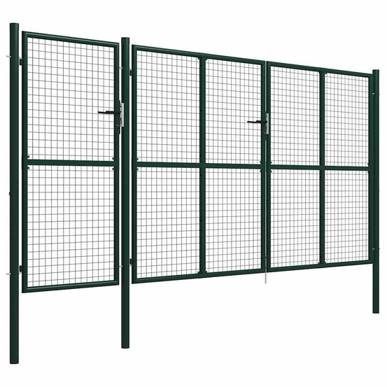 Portail de jardin en acier vert 400 x 200 cm