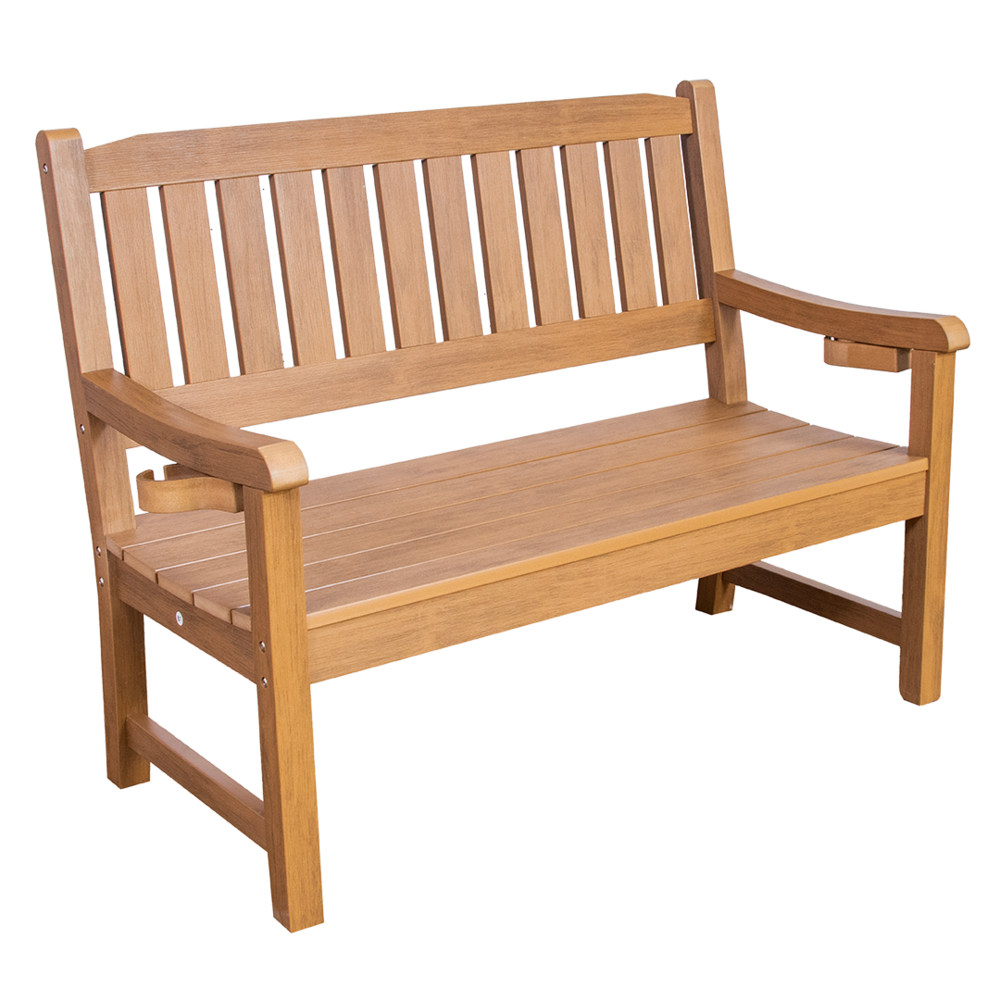Banc de jardin sens-line montreal - 131 cm - plastique hips - aspect bois