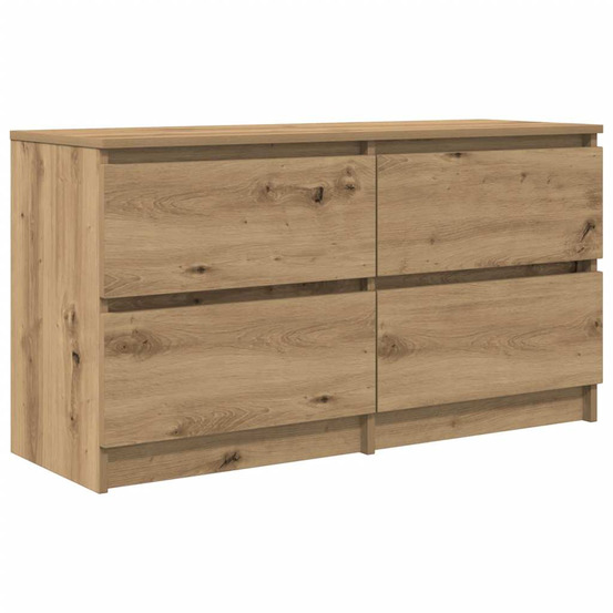 Meuble tv chêne artisanal 100x35x54 cm bois d'ingénierie