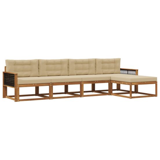 Ensemble de canapés d'extérieur 5 pc naturel et beige