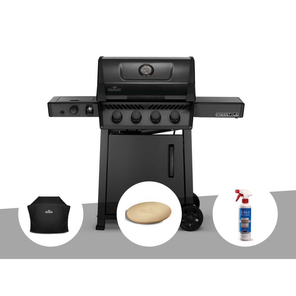 Barbecue Gaz Napoleon Freestyle 4 Brûleurs - 13,6 KW - Grille Fonte Émaillée
