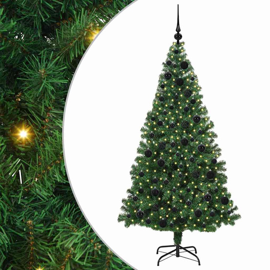 Sapin de noël artificiel vert 180 cm pvc, acier et plastique