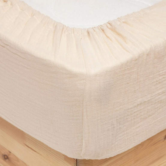 Drap housse en gaze de coton