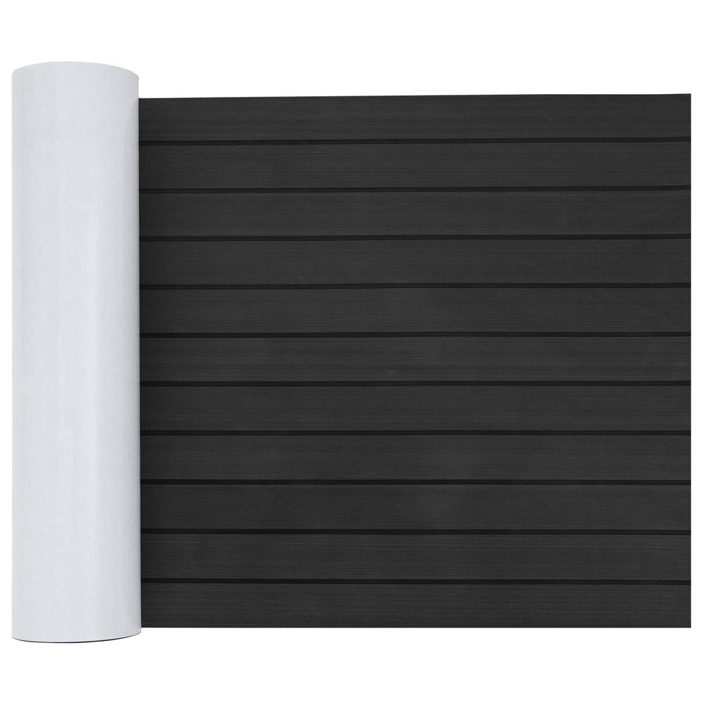 Tapis de bateau rayé gris foncé et noir 240 x 60 cm eva