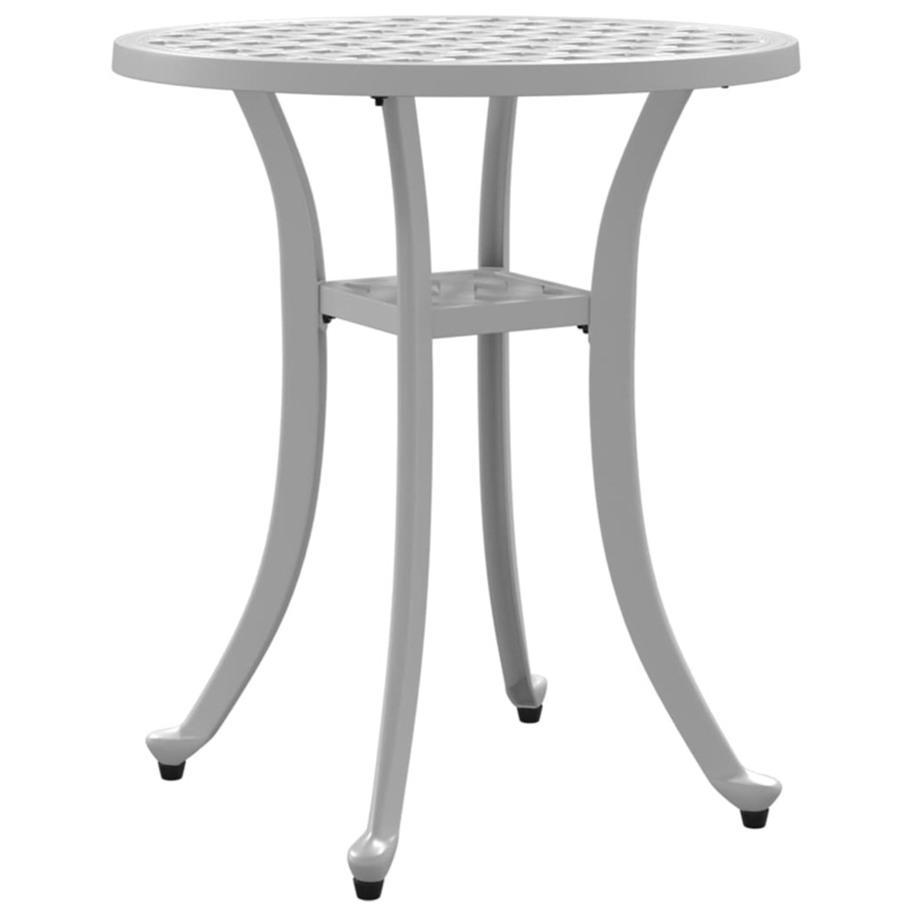 Table de jardin blanc ø48x53 cm aluminium coulé