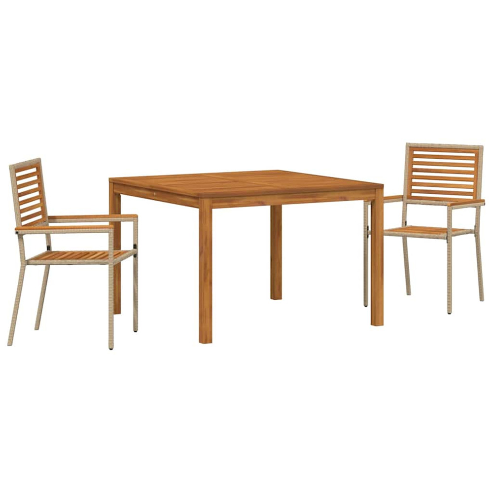 Ensemble de salle à manger pour jardin 3 pcs beige