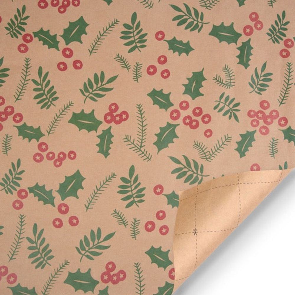 Papier cadeau de noël - houx