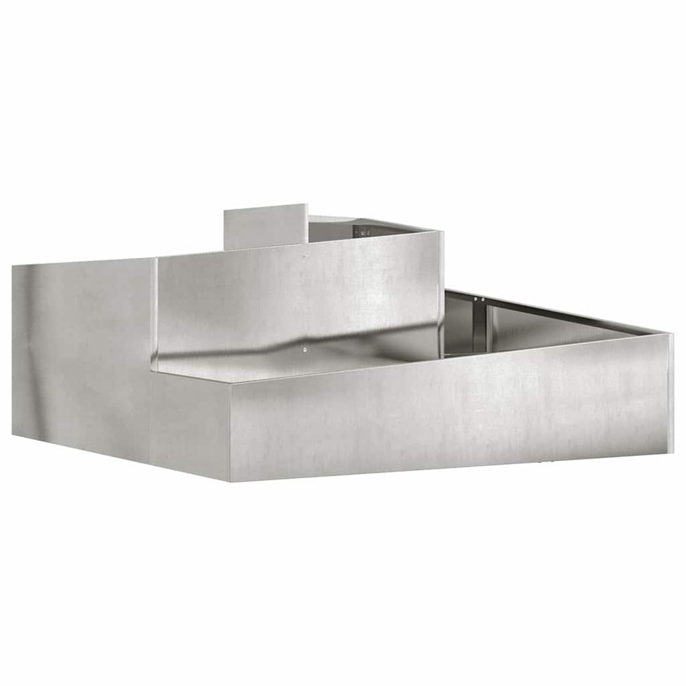 Cache-pot de jardin argent 100 x 100 x 50 cm acier inoxydable