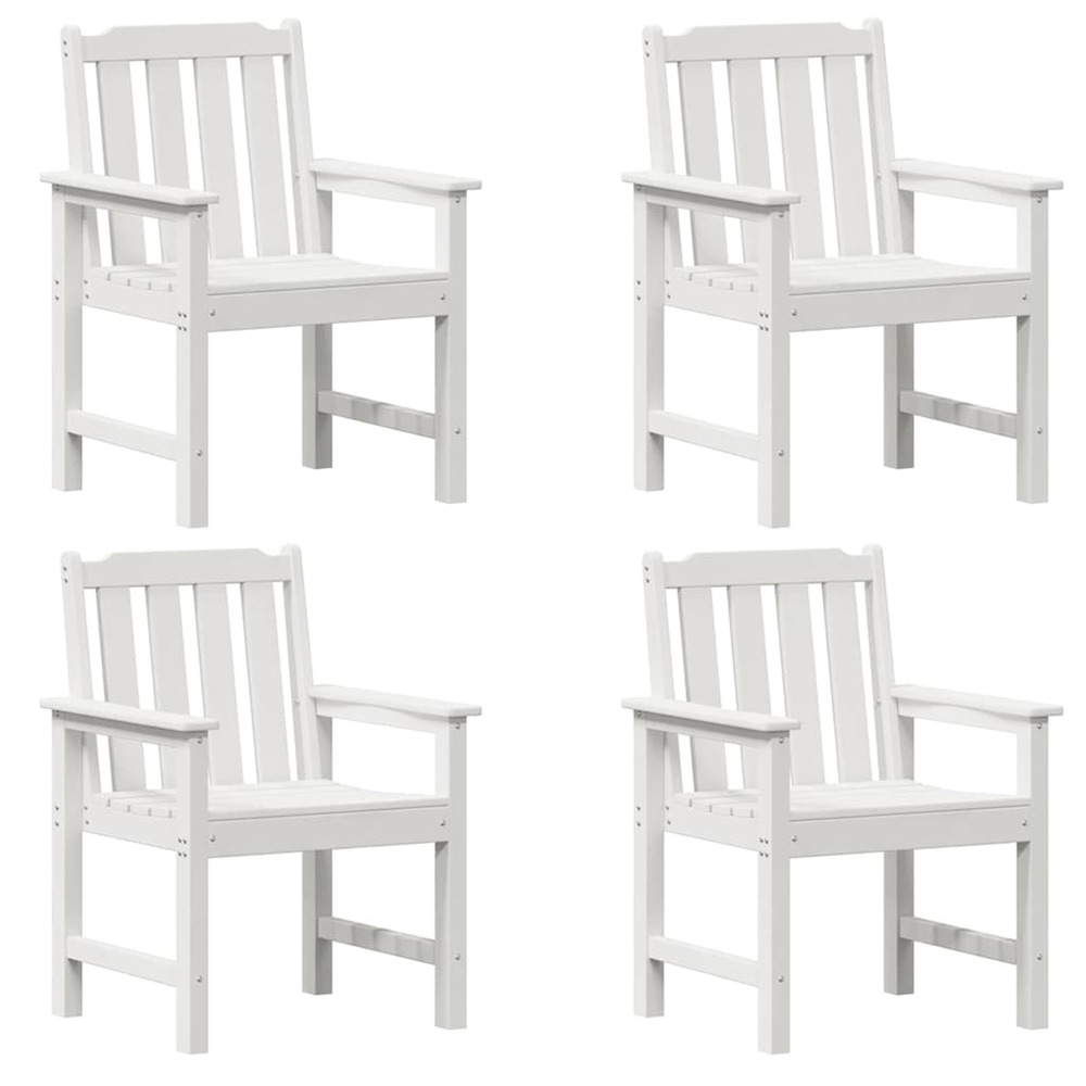 Chaise de jardin. 4 pcs blanc 65. 5 x 55. 5 x 88cm plastique