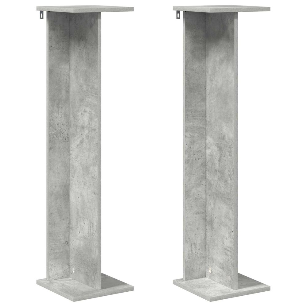 Support de plante 2 pièces gris béton 25 x 25,5 x 100,5 cm