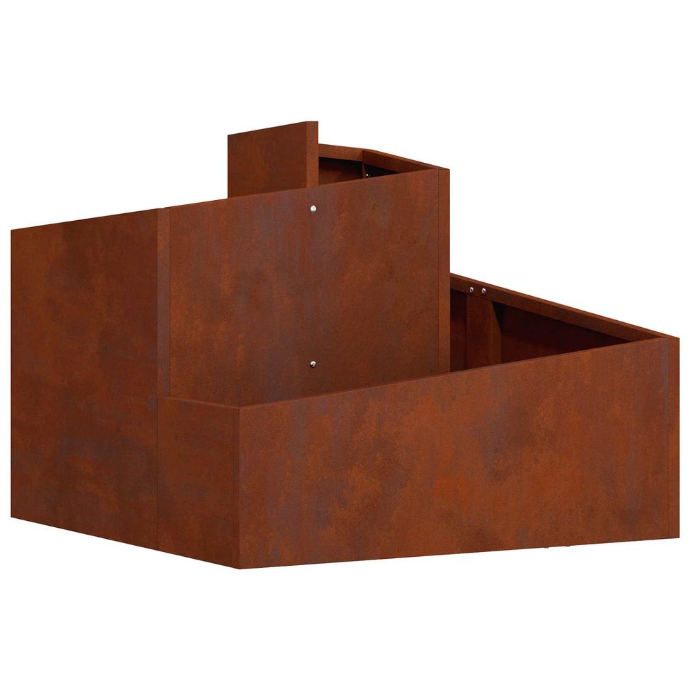 Cache-pot de jardin rouillé 60 x 60 x 50 cm acier patiné