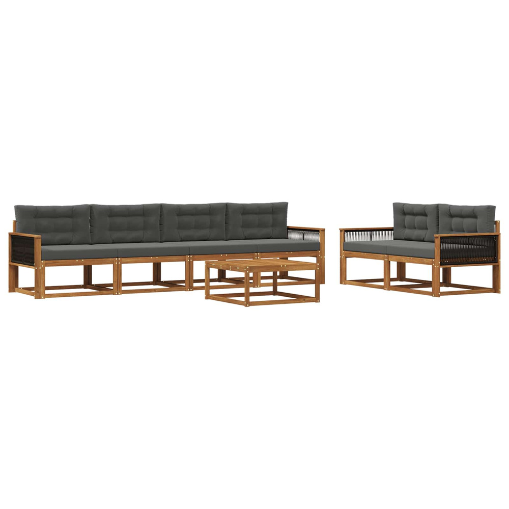 Ensemble de canapés d'extérieur 7 pcs naturel et anthracite