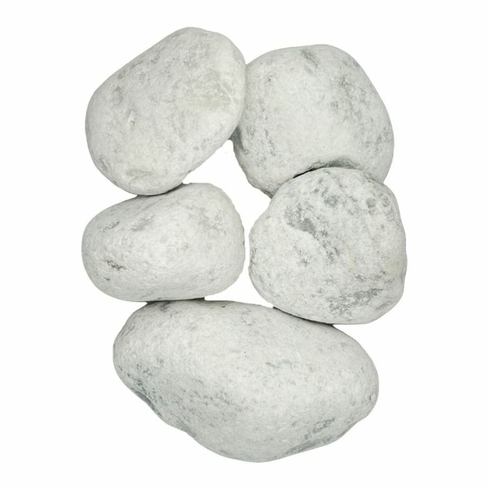 Pack 200kg galet de marbre blanc de carrare ø 60/100 mm (8 sacs x 25kg) - livraison standard