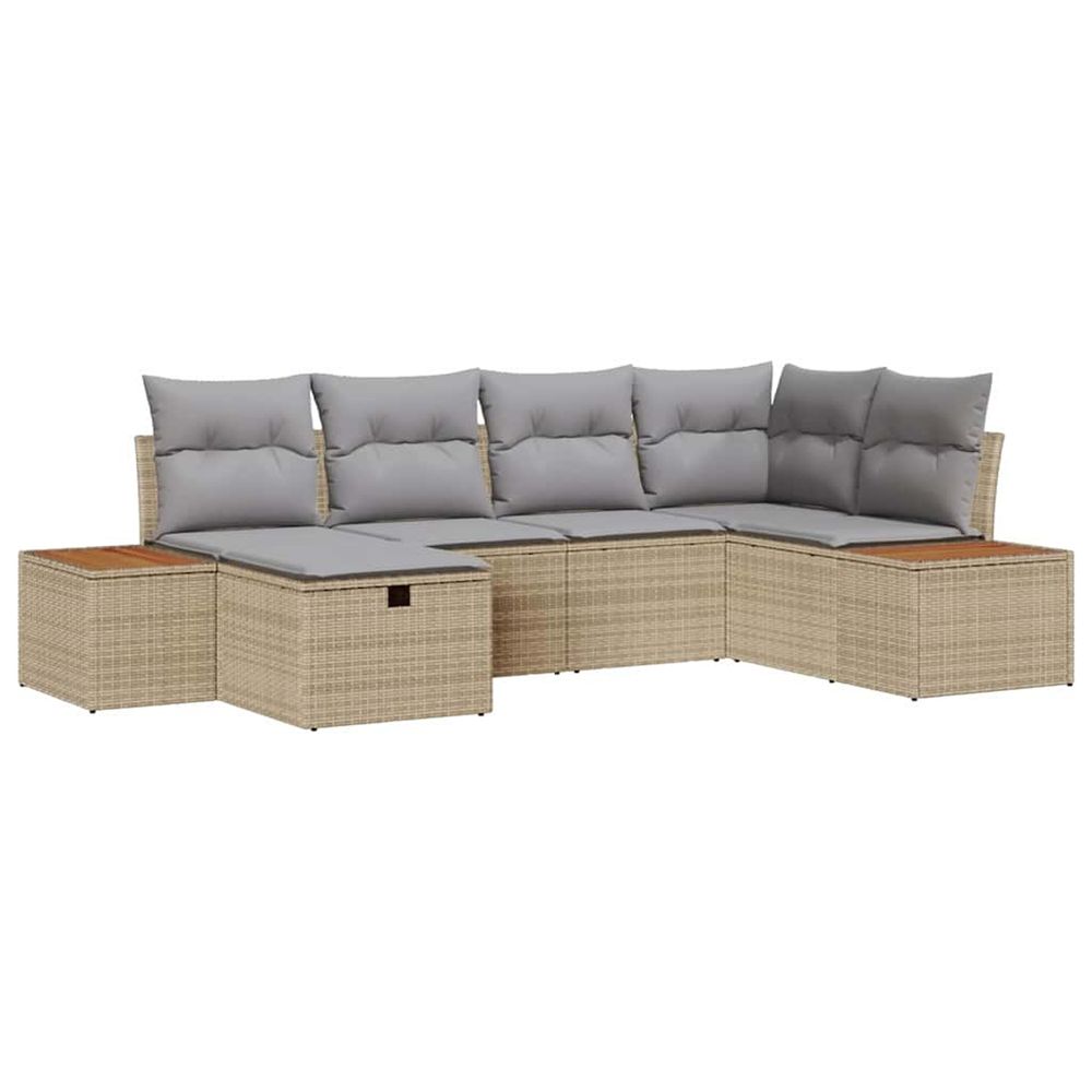 Ensemble de canapé de jardin beige polyrotin
